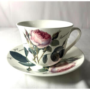 2006 England Roy Kirkham Breakfast Oversized Cup & Saucer Redoute Roses